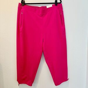 Chico’s Zenergy UPF Women Neema Bungee Cord Crop Pants Hot Pink Size 3.5(US 18)
